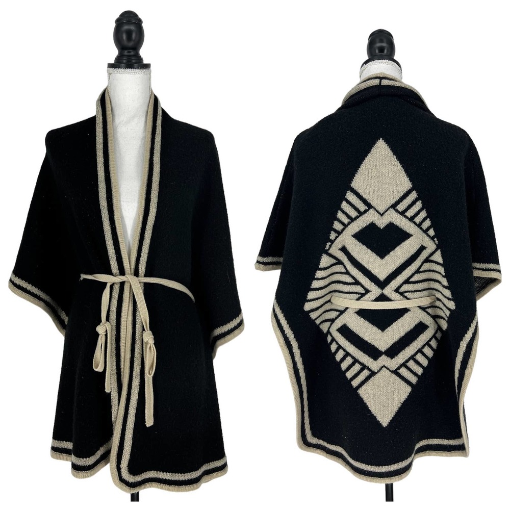 BCBGMaxazria Aztec Poncho Wrap Cardigan